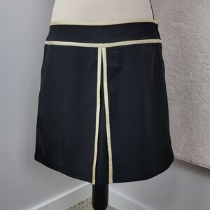 Lady Hagen Black And Gold Regal Binding Golf/Pickleball Skirt/Skort Sz 10